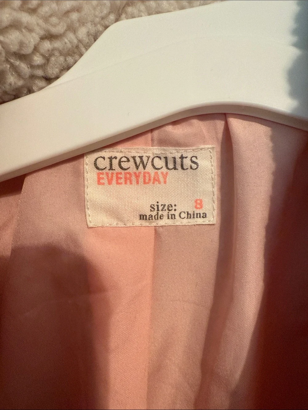 Crewcuts Cream Sherpa Puffer Jacket with Pink Lining